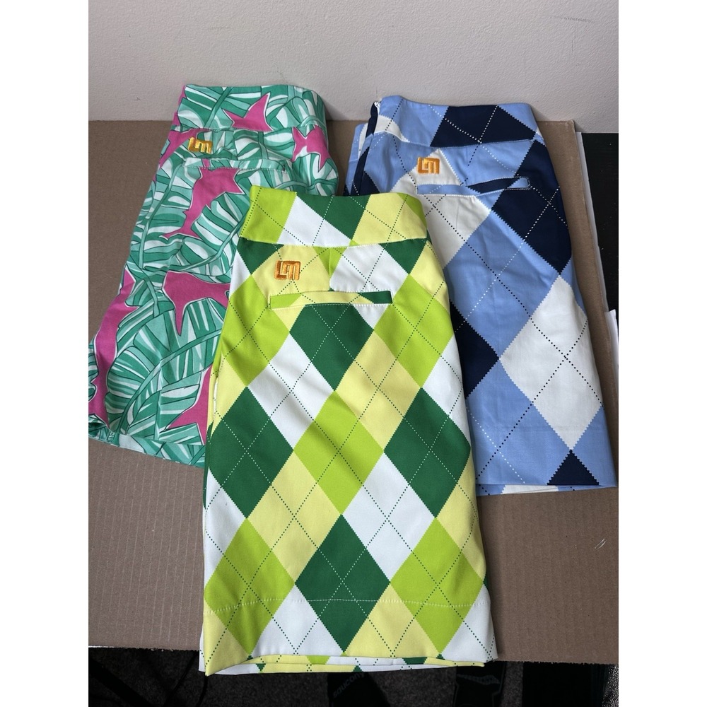 Loudmouth Ladies Golf Skort Skirt Lot 3 Argyle Tropical Pink Blue Green Size 4